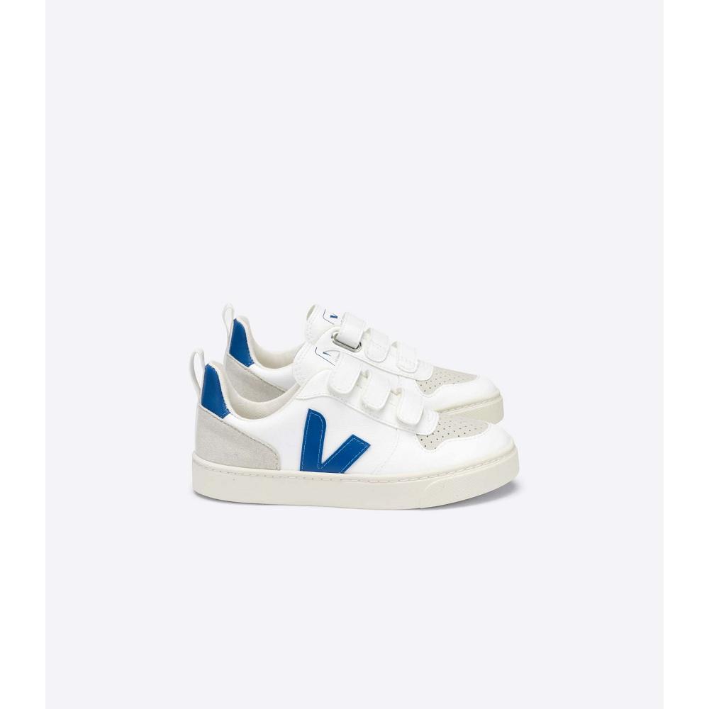 Kids\' Veja V-10 CWL Shoes White Indigo | ZA 776JPQ